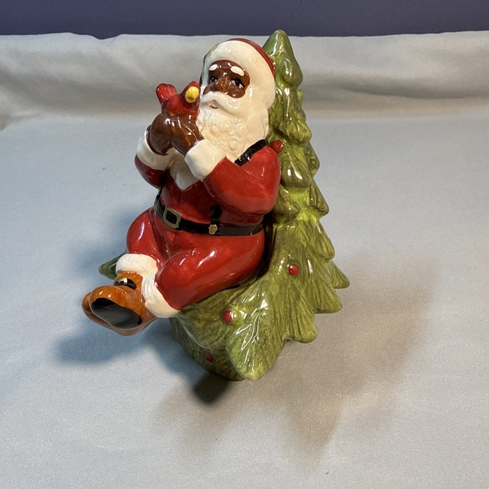 Vintage Cracker Barrel Season of Peace Black Santa Salt Pepper Shaker Christmas